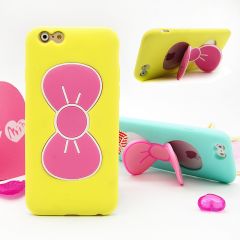 Cute Kitty Bow with Stand Function Silicone Case for iPhone 6 4.7 inches 