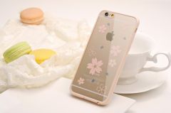 Pastel Flower Bumper Clear Silicone Case for iPhone 6 Plus 5.5 inches