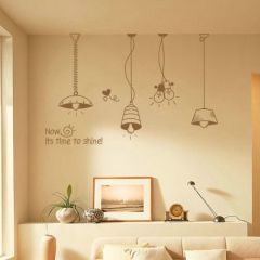 “Now it’s Time to Shine” Stylish Lighting Lamp Wall Art Decorative Stickers 