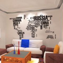 Map of the World Monument Wall Art Sticker Decal